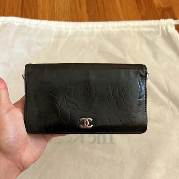 Chanel CC Patent Leather Timeless Wallet on Chain WOC Chain Crossbody Purse Bag - Picture 2 of 12